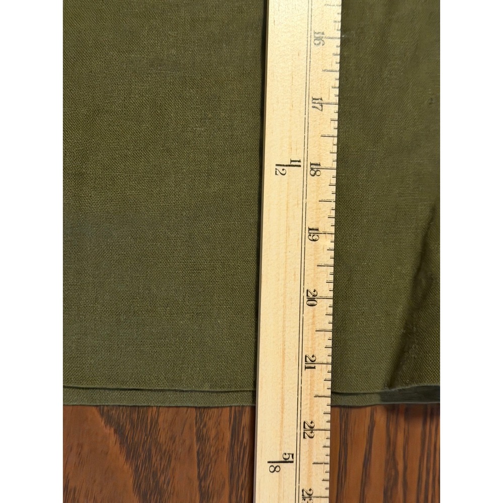 Olive Green Linen Blend Pleated High Rise Shorts Size 16 Elevated Staple - Picture 6 of 8